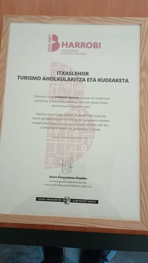 ITXASLEHORREK “HARROBI” ZIURTAGIRIA LORTU DU header image